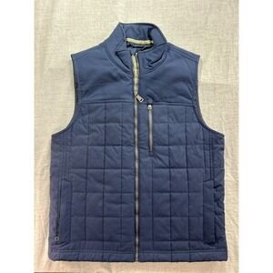 Orvis Vest Mens Medium Blue Quilted Zip Front Classic Collection Nylon Puffer